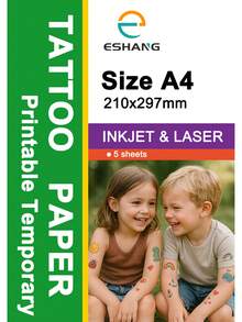 Temporary Tattoo Paper For Laser/INKJET Printer, 8.3"X11.7" 5/10 Sheets Printable Tattoo Transfer Paper, DIY Tattoos Stickers For Adult, Kids, Personalized Tattoo Custom Images For Party - INKJET & LASER - View 6