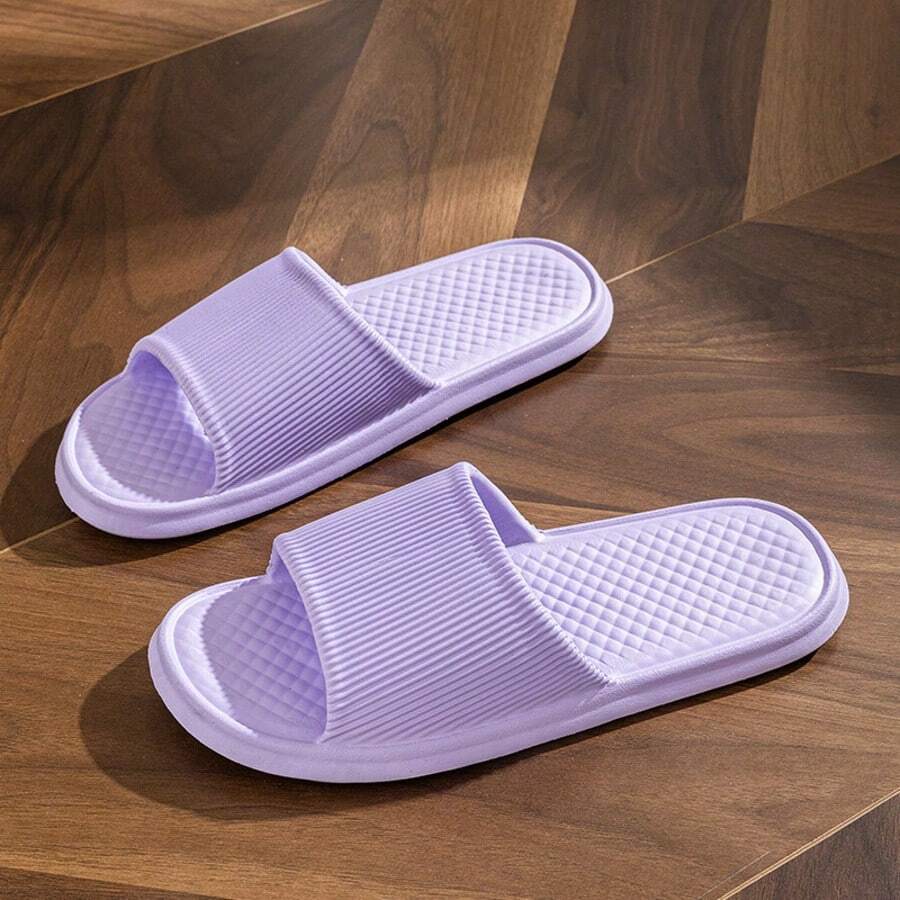 2026 Rhombus Home Slippers Summer Solid Anti-Slip Floor Bathroom Slipper Indoor House Shoes For Men Women Couples - Mauve Purple - View 1