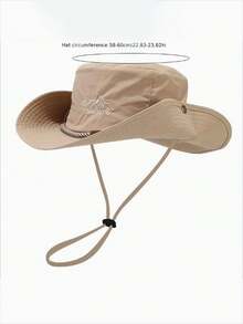 山峰刺绣渔夫帽，男女通用西部风格防紫外线钓鱼帽，轻便可折叠旅行遮阳帽 - A - 查看 5