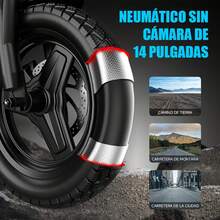 F1 Bicicleta eléctrica plegable para adultos Little Dolphin de 14 pulgadas, 500W, 48V 10AH, autonomía de conducción de 35 km/h , carga máxima 150KG, motor alto sin escobillas, suspensión doble de 2 plazas, neumáticos todo terreno de 3 velocidades, luz LED - con bolsa de asiento grande que absorbe los golpes, cesta de tela, pequeños pies cromados plegables, tubo del sillín que absorbe los golpes - Gris - Ver 9