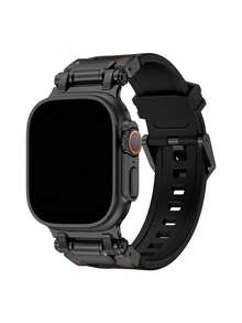 1 chiếc Dây đeo cổ tay thể thao ngoài trời bằng silicon chống thấm nước kiểu dáng cơ học dành cho cả nam và nữ, tương thích với dây đeo Apple Watch 42/44/45/46/49mm, tương thích với Apple Watch Series Ultra/SE/10/9/8/7/6/5/4/3/2/1, Phụ kiện dây đeo đồng hồ thông minh - 42mm (Dòng 123)/44/45/46/49mm - Xem 17