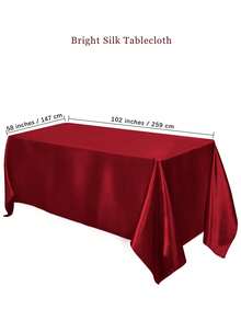 1PC Satin Tablecloth 102 X 58 Inch Overlay Satin Table Cover Rectangle Bright Silk Tablecloth Smooth Fabric Table Decoration For Wedding Banquet Party Events - Satin Tablecloth - View 6