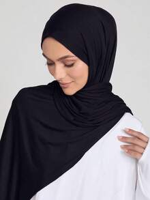 Women Hijab Elegant And Soft Solid Color Scarf, Comfortable Versatile Headband Everyday Wear Dress - Brown - View 1