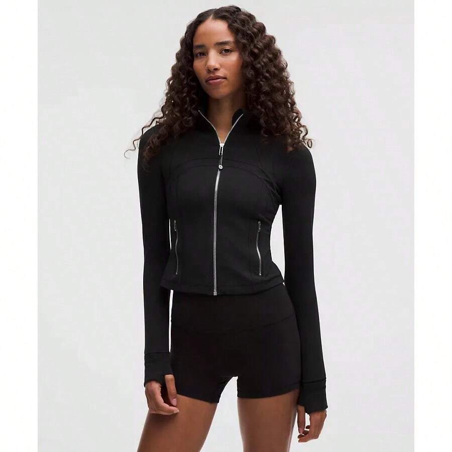Lululemon Define Cropped Jacket Nulu LW3HWES - Black/Mirror Silver - View 1