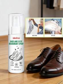 JUE FISH 1 Box 100ml Shoe & Sock Deodorizing Spray, Freshener - Quickly Removes Odor, Keeps Fresh & Dry, Unique Mint Fragrance, Refreshing, Convenient Spray Design. + Deodorizing Insole Pads, Removes Odor, Suitable For All, Multiple Product Options. Essential For Dates, Athletes, Holidays, Back To School, Great Gift For Family & Friends. (Random Shipment Of New & Old Versions) - Liquid - View 3