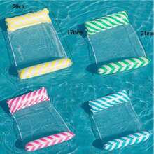 1件充气水上漂浮床，成人漂浮躺椅，随机条纹或吊床图案 - 多色 - 查看 12