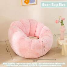 Pumpkin Bean Bag Sofa Chair Bean Bag Chair With Filler For Teens Toddler Comfy And Lazy Sofa For Dorm Apartment Living Room And Bedroom Pink - 粉色 - 查看 3
