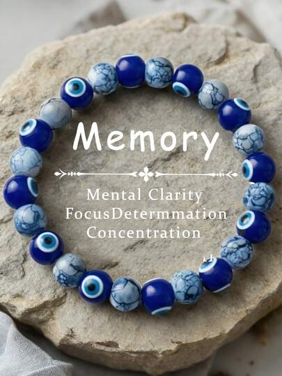 Celestit Böser Blick Armband - 8mm blaue Böser Blick Perlen, elastisches Design, geeignet für den täglichen Gebrauch und besondere Anlässe - griechisch/römisches Amulett Schmuckgeschenk, Vintage Stil, Ganzjahres-Accessoire, Alltagsarmband | Vintage Stil Armband | Elastisches Armband
