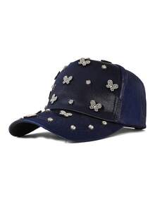 1pc Women's Adjustable Rhinestone Butterfly Baseball Cap, Fashionable Versatile Hat Suitable For Couples - Baseball Cap - View 14