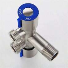 One Stainless Steel Triangular Valve, Three Way, One In And Two Out Double Control Toilet And Washing Machine Angle Valve Faucet Fitting - Angle Valve - View 6