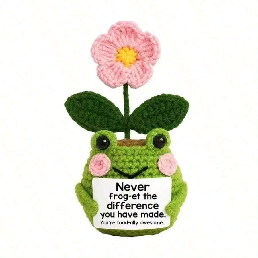 1pc Handmade Woven Frog Shaped Planter, Soft, Comfortable, Durable And Sturdy. The Beautiful Woven Pattern And Vibrant Colors Make It An Excellent Choice For Indoor Decor. Can Be Placed In Bedroom, Living Room Or Any Desired Display Area. - Multicolor - View 1