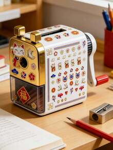 2张/1张中国风金箔招财猫舞狮图案防水耐用美观贴纸，适用于DIY手机壳、笔记本电脑、笔记本、文具、剪贴簿、日记本和个性化学习用品 - 方形 - 查看 3