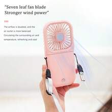 1pc Fashionable Handheld Digital Neck Fan, USB Rechargeable, Mini Fan, Portable Fan, USB Power Bank Fast Charging Desktop Foldable Small Electric Fan, Ideal Companion For Hot Summer - Multicolor - View 11