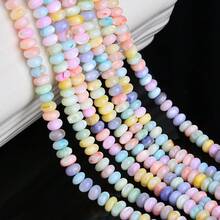 1串3x5毫米波西米亚算盘天然贝壳间隔珠，粉色优雅石珠，非常适合DIY珠宝制作手链、项链、耳环 - 貝殼 - 查看 1