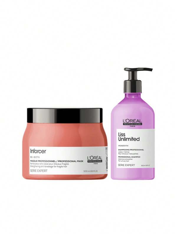 L'Oréal Professionnel [Bundle] SERIE EXPERT Serie Expert Liss Unlimited Shampoo 500 Ml + Serie Expert Inforcer Anti-Breakage Mask For Fragile Hair 500 Ml