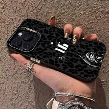 Victoria de Charles , estampado de leopardo monocromo.funda de teléfono Fundas compatibles con ,Apple,VIVO,OPPO,,, y Honor.Fabricadas en silicona TPU,ofrecen protección contra golpes y caídas. - Negro - Ver 5
