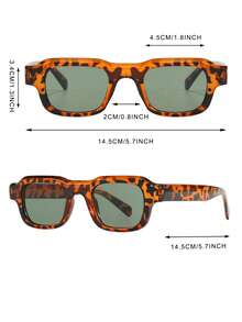 1副男士方形镜框PC街头时尚豹纹眼镜，款式新颖 - 彩色 - 查看 5