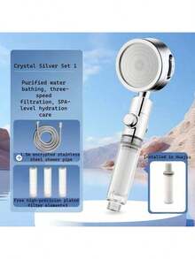 1件套高压淋浴喷头，3档可调强力淋浴喷头，PP材质，角度可调淋浴喷头，浴室配件 - 升級款多色 - 查看 11