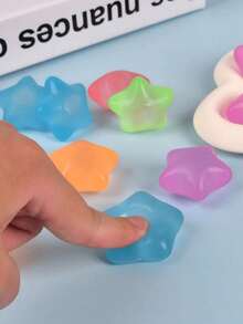2/5pcs Random Color Glow-In-The-Dark Star, Stress Relief Squeeze Toy For Teens, Sensory Ball, Toy, Party Favor Squeeze Ball - Multicolor - View 3