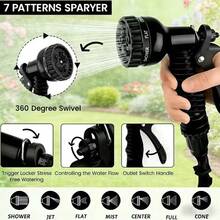 Expandable Garden Hose, Durable Waterproof Hose With 3-Fold Expandable Function, Comes With Spray Gun And 7 Function Adjustment, Black - Black - View 3