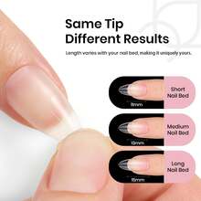 Beetles Soft Gel Nail Tips Short Almond 288pcs In 12 Sizes, Etch-X Pre-Etched Full Cover Acrylic Fake Nails Art - Bộ móng giả màu hạnh nhân cỡ trung bình 288 chiếc (móng giả phủ mờ hoàn toàn) - Xem 6