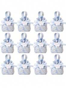 1/3/6/12入蝴蝶結抽繩禮品袋，適用生日、婚禮、派對、商務活動、聖誕節、萬聖節 - 查看 5