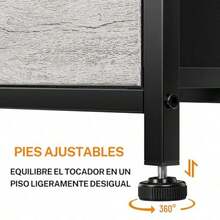 HOMELYA Comoda Cajonera para Recamara - 5 Cajones De Tela con Parte erior de Madera Marco De Acero Plegable - Tu Mueble Organizador con cajonera para Ropa para ordenar Tus Espacios - Gris Claro - Gris Claro - Ver 6