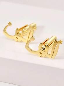 Customized Initial Cufflinks, Premium Cufflinks, Groom Wedding Gift, Perfect For Boyfriend, Valentine's Day, Christmas, New Year Gift - Gold-style 4 - View 8