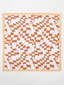 1pc Fashionable Versatile Bandana Scarf With Wavy Geometric Pattern, Headwrap - Multicolor - View 12