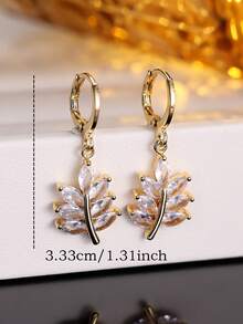 1对女士树叶形耳环，简约风格，适合作为礼物和日常佩戴 - 耳環 - 查看 8