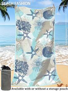 Khăn tắm biển [Siêu mềm, nhanh khô 250gsm] | Kích thước 70*140cm/90*180cm (tùy chọn) | Họa tiết san hô xanh, sao biển, vỏ sò | Khăn tắm thấm hút cao, tiện dụng, trang trí phòng tắm, khăn tắm biển | Thích hợp cho mùa hè, đi biển, bơi lội, du lịch, cắm trại, tập thể dục - San hô xanh - Xem 13