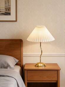 1个USB供电金色台灯，现代复古创意优雅简约装饰灯，适用于卧室床头柜、房间书桌。 - 金色 - 查看 6