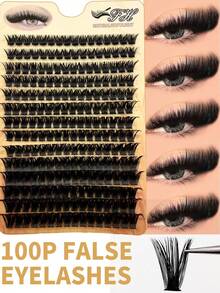 224Pcs/ Set 14Rows 100Roots0.05mm Soft Lash Mink Fur Eyelashes8-16mm Mixed Length Russian VolumeLash Individual Lashes Makeup Black LashesPurple Box Packaging Lash Clusters,Eye LashClusters,Individual Eyelashes,Lashes,Fake Lashes - D - View 1