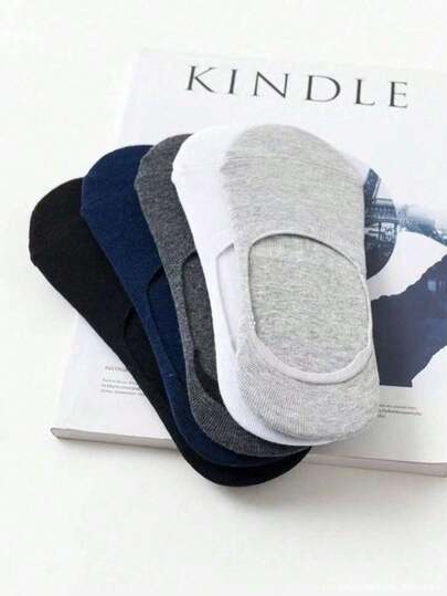 5 Paar zufällige einfarbige Bootsocken für den Sommer, unisex unsichtbare Socken, weiche, bequeme und vielseitige Damensocken