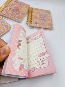 1pc Capybara Liquid Glitter Spiral Notebook, Attractive For Elementary Students, Random Style, Back To School Gift - A - View 6