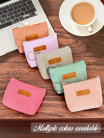 多功能创意灯芯绒零钱包，便携钱包，时尚日常必备配饰 | 时尚优雅的节日、派对、婚礼礼物，简约百搭礼品袋