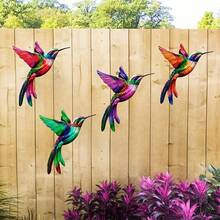 2D Acrylic Colorful Hummingbird Wall Decor, Suitable For Indoor And Outdoor Fence, Garden, Exterior Decoration - A - View 2