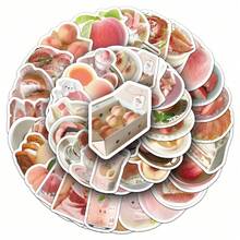 50张桃子主题贴纸，可爱水果、食物、涂鸦贴纸，适用于剪贴簿、笔记本、美学装饰 - 50 張 桃子ins風-1716X - 查看 5