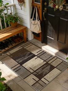 1pc Entryway Doormat, Home Entrance Rug For Foyer, Hallway, Corridor, Imitation Linen Material, Suitable For Various Entrance Doors, Washable And Easy To Maintain, Applicable For Entryway, Balcony, Bathroom, Kitchen, Bedroom Entrance And Other Scenarios - Multicolor - View 4