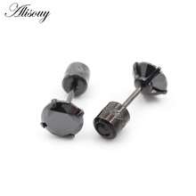 2 Pieces Surgical Stainless Steel 4 Prong Double Zirconia CZ Women Girl Ear Stud Cartilage Screw Earrings Piercing Jewelry - Stud Earring - View 14