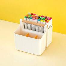 Large Plastic Portable Storage Box With Handle And Adjustable Dividers, Suitable For Storing Art Supplies, Crafts, Colored Pencils, Cosmetics, Etc. - Multicolor - View 14