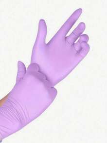 100/50 Pairs Disposable Purple Nitrile Gloves, Suitable For Bathroom, Tattoo, Manicure, Hair Coloring And Household Cleaning. Durable And Comfortable Kitchen Cleaning Gloves, Also Suitable For Wedding, Home Decor, Room Decor, Kitchen Supplies, Kitchen Accessories, Storage, Picnic, Small Bags, Umbrellas, Painting And Birthday (Packaging) - Mauve Purple - View 6