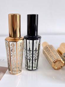 12/4/1pc 3-Color Vintage Engraved Glass Perfume Refillable Spray Bottle Set, Elegant Retro Style With Floral Pattern, Octagonal Shape & Metallic Cap, Portable Lightweight Design, Travel Essential Cosmetic Tool - View 8
