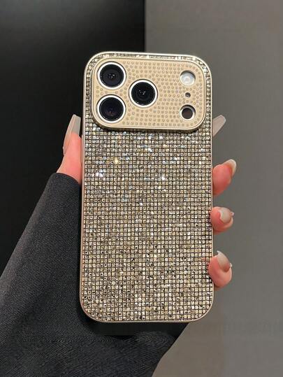 亮片钻石 1 件装 时尚创意闪亮大窗口水钻手机壳 兼容 17 Pro Max 17 Pro Air 16 15 14 13 Pro Max Plus Air 全包防摔软壳保护套