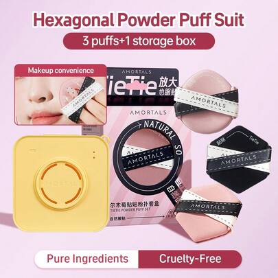 Amortals Bộ 3 bông phấn hai mặt + 1 hộp đựng, bông phấn khô và ướt hai mặt, màu hồng, dùng cho kem nền, che khuyết điểm, dụng cụ trang điểm phù hợp cho người mới bắt đầu, chuyên gia trang điểm, quà tặng cho các dịp hẹn hò, đám cưới, Giáng sinh, Halloween, Lễ Tạ ơn, tốt nghiệp, sinh nhật, ngày lễ, Y2K, phụ nữ sành điệu, thương hiệu mỹ phẩm, tiệc làm đẹp, bãi biển, cắm trại, sự kiện trường học, trang trí.