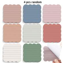 Bộ 4/8 tập giấy ghi chú dán tự dính hình vuông lớn 3"x3" họa tiết lượn sóng cổ điển, đồ dùng văn phòng phẩm thiết yếu cho trường học, văn phòng, nhà cửa. - Một cỡ - Xem 11
