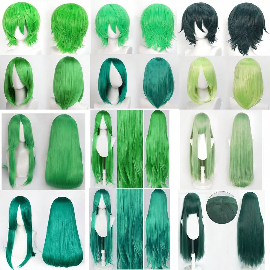 YEWELL Green Wigs For Women/Men/Girl