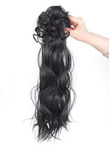 Synthetic Wig Messy Bun Ponytail Female Grasping Clip Wavy Wig Side Tied With Low Ponytail Temperament Fluffy Suitable For Women's Daily Wear And Gatherings - Multicolor - View 10