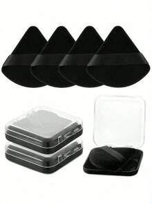 6-Piece Bubble Powder Set With Travel Storage Box, Triangular Bubble Powder Beauty Tool For Loose Powder - Multicolor - View 2