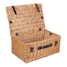 Red Hamper 55cm Buff Finish Wicker Picnic Basket - Brown - View 5